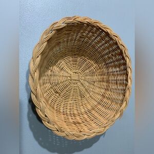 Natural Woven Basket with Braided Edge